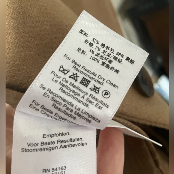 DKNY Camel Wool Blend Longline Coat Size XL - Picture 12 of 14